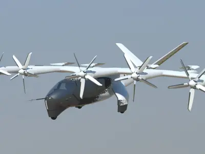 Archer Midnight EVTOL Extended version Low-poly 3D model