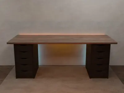 Ikea Desk PC for gaming setup Free 3D model