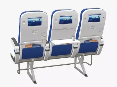 Airplane Chair V5 Low-poly 3D model