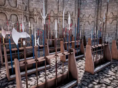 Spears And Lances  98 Variations Low-poly 3D model