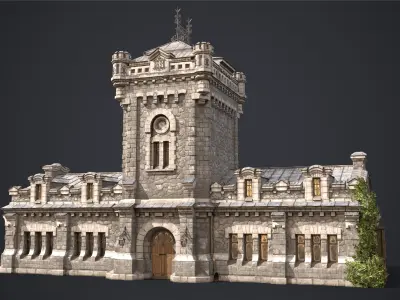 Old Warehouse Castle Low-poly 3D model