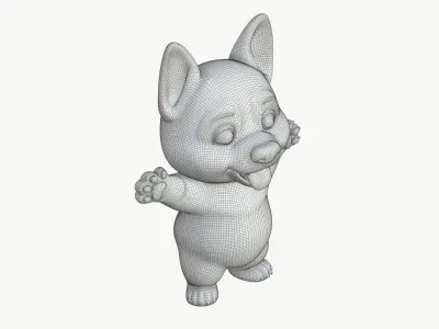 Cartoon Realistic 3D German Shepherd Stylized PBR 3D model
