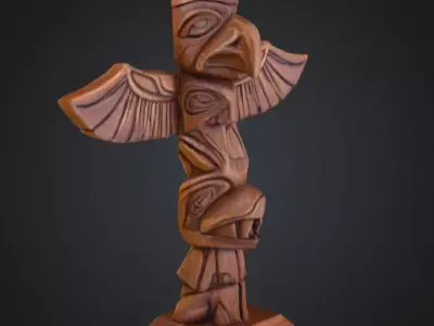 Totem Guardian Low-poly 3D model