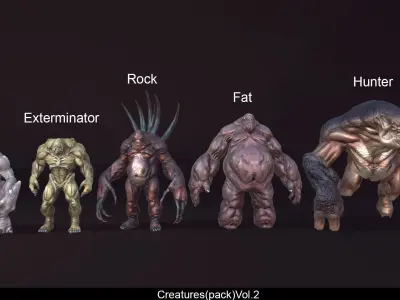 Creatures MegaPack Low-poly 3D model