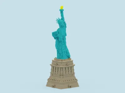 Voxel Statue of Liberty 3D model