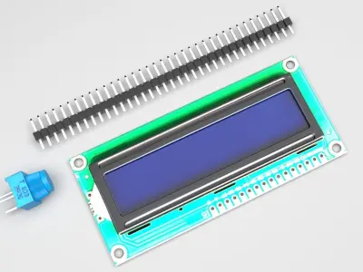 Liquid Crystal Display Screen Components With Other Parts 3D model