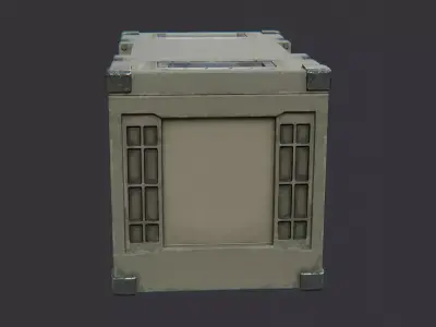 Olive Military Storage Container Low-poly 3D model