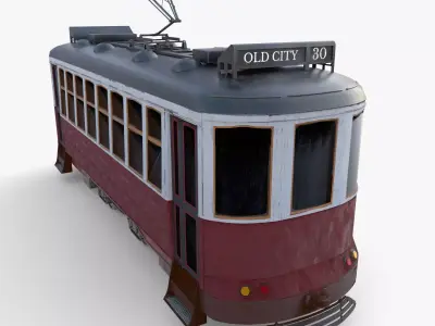 Historic tram V5 3D model