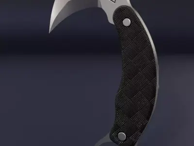 DoubleStar DSK107 Halcon Karambit Tactical weapon axe 3D Model 3D model