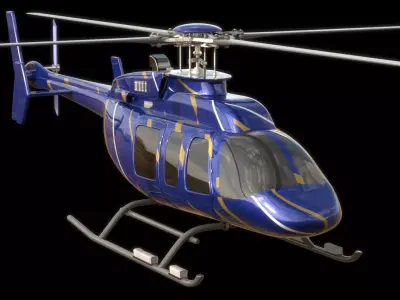 Helicopter - Bell Chopper - Exterior and Interior  3D model