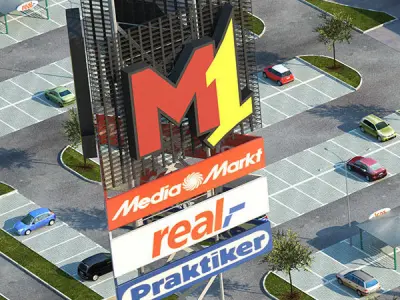 Retail Store Mall M1 Full Textured Scene Low-poly 3D model