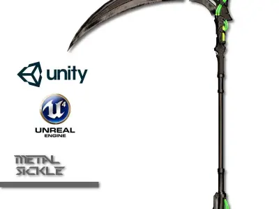 Metal Sickle Low-poly 3D model
