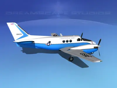 Beechcraft C-6 Transport USAF 3D model