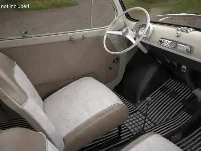 Old Fiat 600 Car Faded Beige 3D model