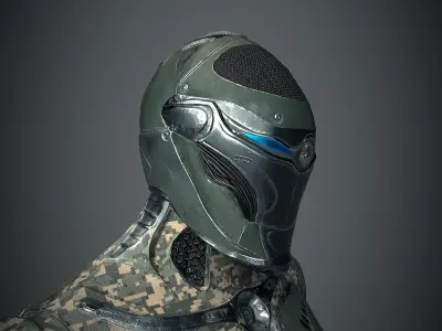 Future Warrior PBR Low-poly 3D model