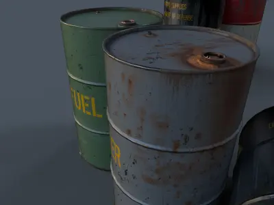 Metal Barrel oil gasoline fuel water Low-poly 3D model