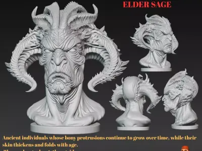 Xenoforms Galactic Evolution Busts 3D print model