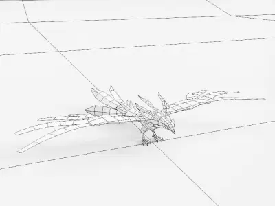Phoenix bird low poly 3d model  Low-poly 3D model
