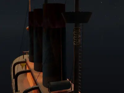 Old Titanic s ship 3D model Low-poly 3D model