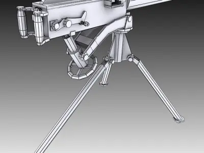 Vickers Machine Gun Low-poly 3D model