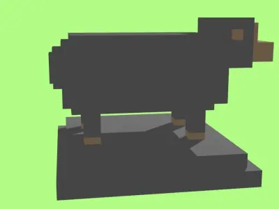 VOXEL SHEEP - MODEL 4 Low-poly 3D model
