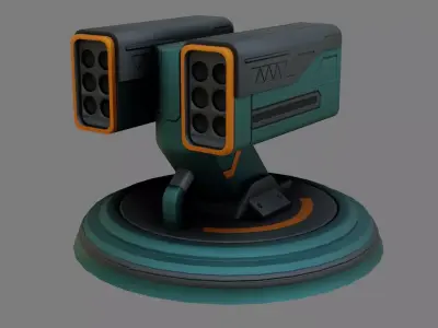 Sci-Fi Missile Launcher - Game Ready - PBR Low-poly 3D model