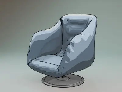 A stylized office chair Free low-poly 3D model