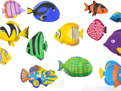 Fish Sea Collection 3 Low-poly 3D model
