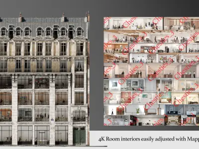 Parisian Commercial Resident Building 3D model