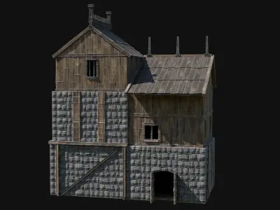 VIKING NORSE FORTRESS FORT WATCHTOWER TOWER MEDIEVAL COLLECTION Low-poly 3D model