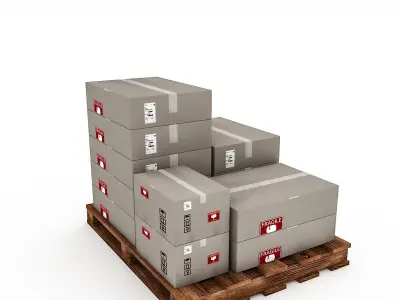 3D Warehouse Box Model 3 Low-poly 3D model