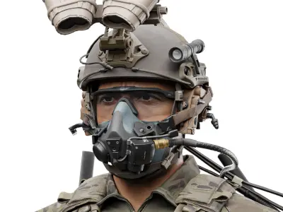 SOLR HALO MASK Low-poly 3D model