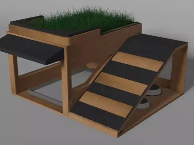 Dog or Cat House Low-poly 3D model