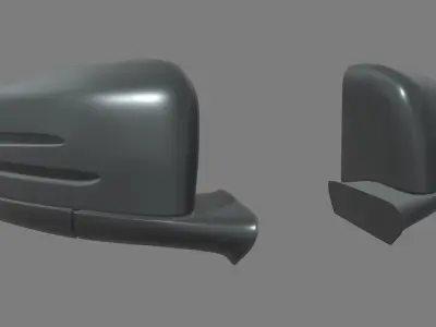 Car Mirror 010 Low-poly 3D model