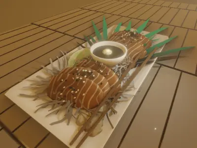 salmon sashimi 3D model