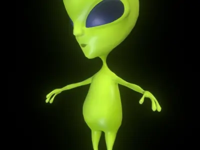 Alien Cartoon Character Low-poly 3D model