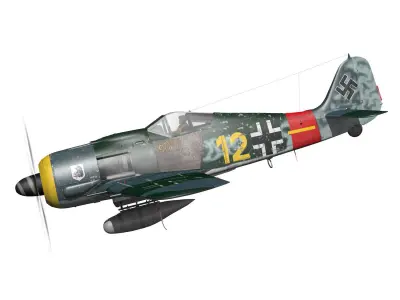 Focke Wulf - FW190 A8 - Yellow 12 3D model