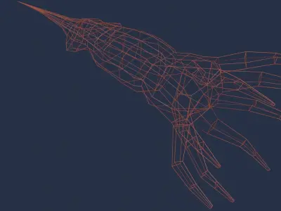 Squid polygonal fish Free low-poly 3D model