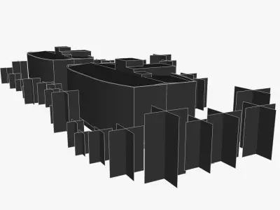 Waterside Towers Low-poly 3D model