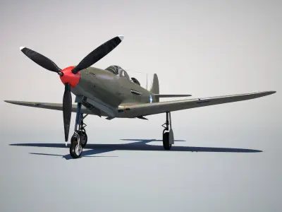 Bell P-39 Airacobra Low-poly 3D model
