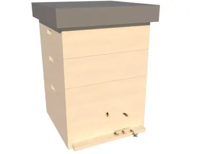 Beehive wooden box 3D model