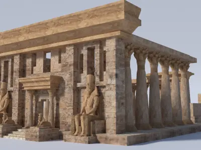 ancient egyptian pharaohs buildings Low-poly 3D model