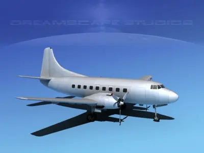 Martin 202 Bare Metal 3D model