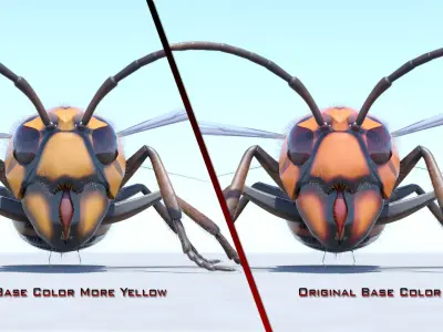 Murder Giant Asian Hornet  Low-poly 3D model
