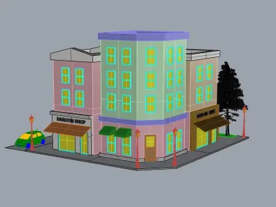 Commercial house 3D modeling source 3D print model