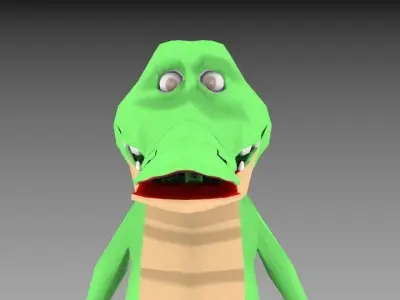 alligator cartoon made blender Low-poly 3D model