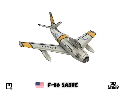 North American F-86 SABRE jet fighter - 3D printing 3D print model