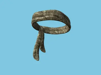 Desert Camouflage Bandana - Military Character Design Low-poly 3D model