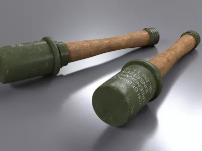WWII Stick Grenade Low-poly 3D model