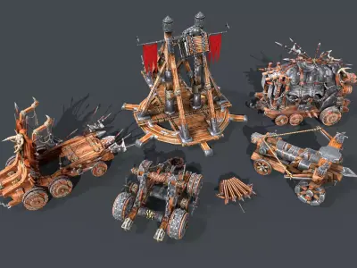 Medieval War Machines Low-poly 3D model